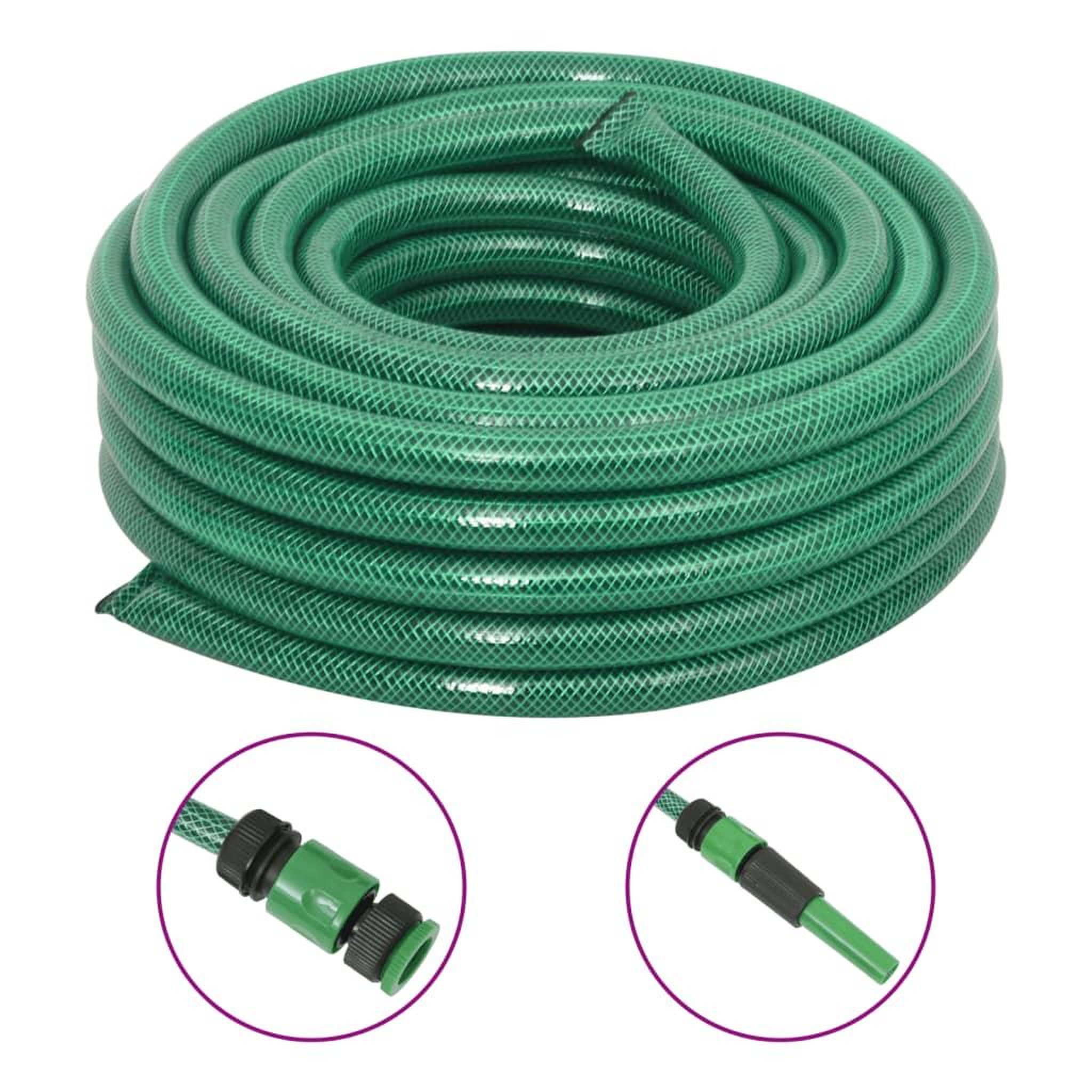 VIDAXL Tuyau d'arrosage avec jeu de raccords vert 0,75  10 m PVC