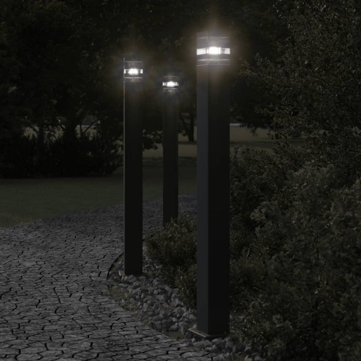 VIDAXL Lampadaire d'exterieur noir 110 cm aluminium