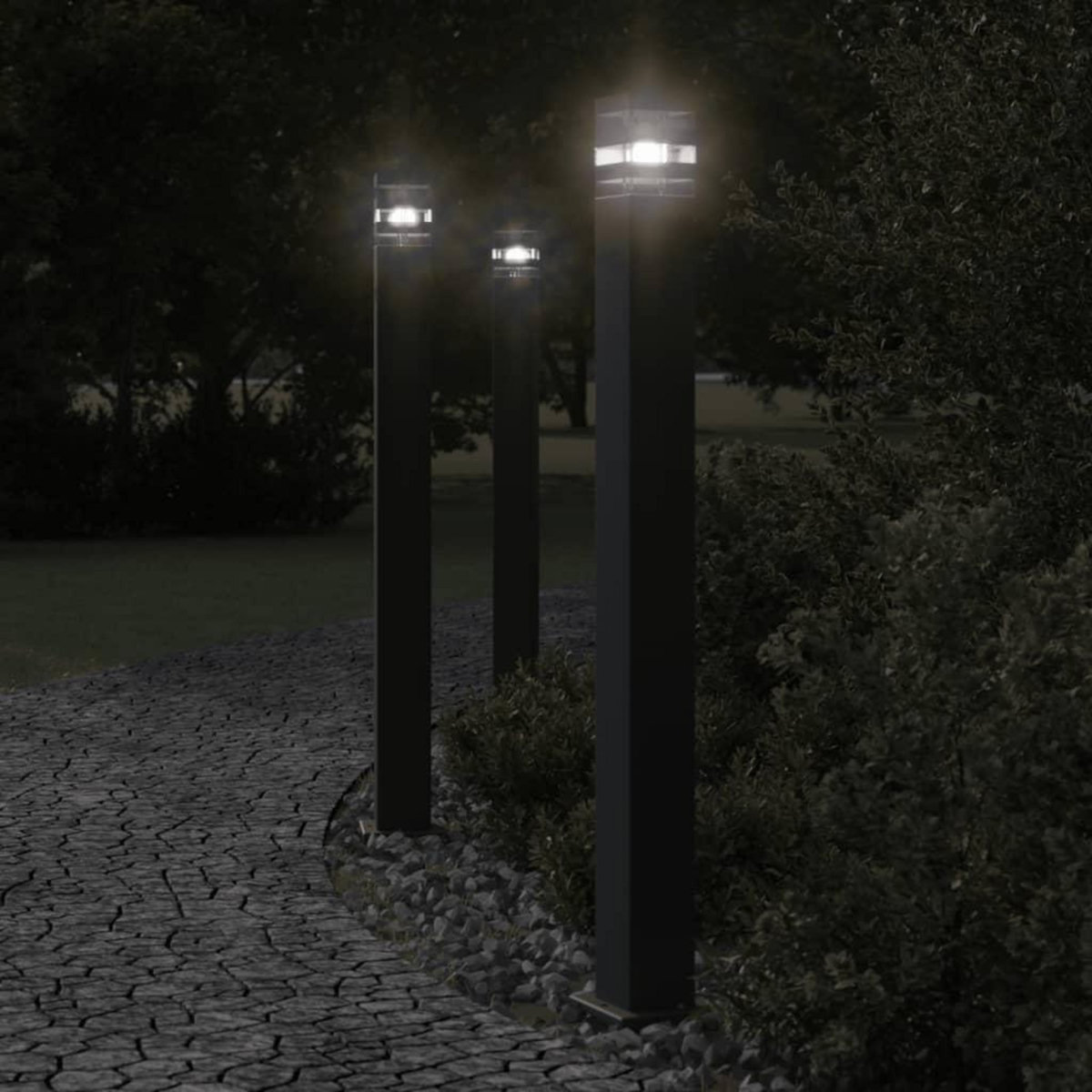 VIDAXL Lampadaire d'exterieur noir 110 cm aluminium