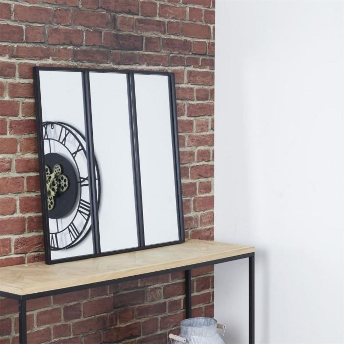 Paris Prix Miroir Mural en Métal Design  Atelier  61cm Noir