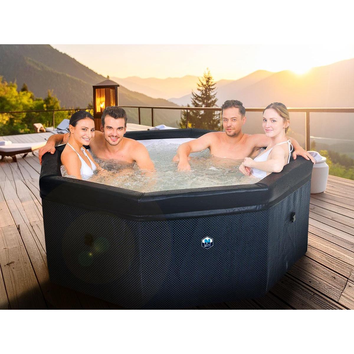 Netspa Spa portable semi-rigide Octopus octogonal Bulles 4-6 places - Netspa
