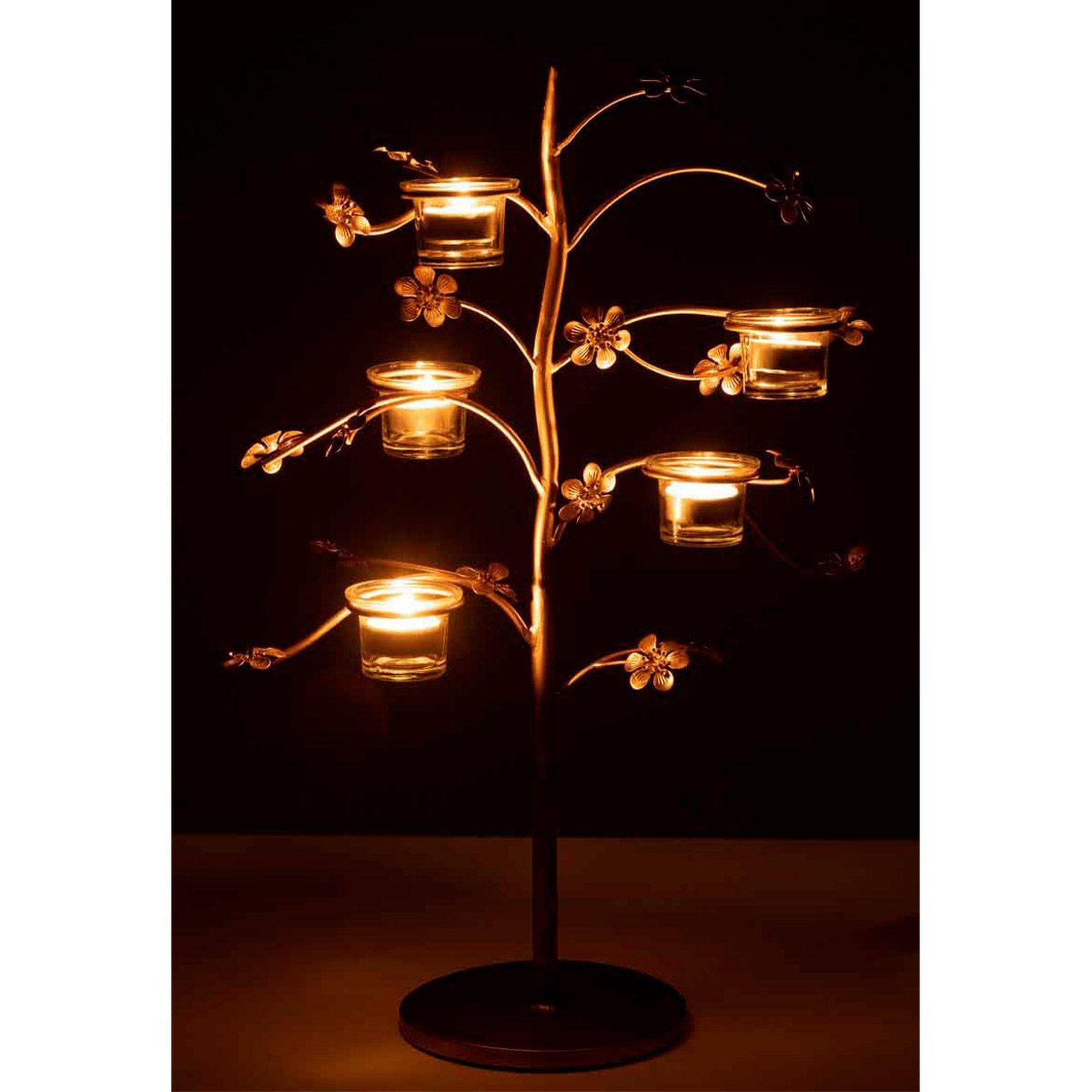 Voir la diapositive 3 : J-LINE Bougeoir design en métal  curama  54cm or
