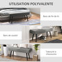 Voir la diapositive 6 : HOMCOM Banquette bout de lit design contemporain noir gris
