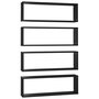 Voir la diapositive 2 : VIDAXL Etageres cube murales 4 pcs Noir 80x15x26,5cm bois d'ingenierie