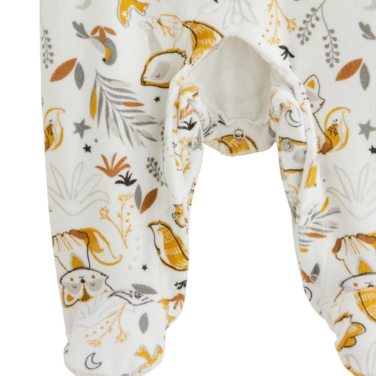 Petit Béguin Pyjama bébé en velours Petit Loup