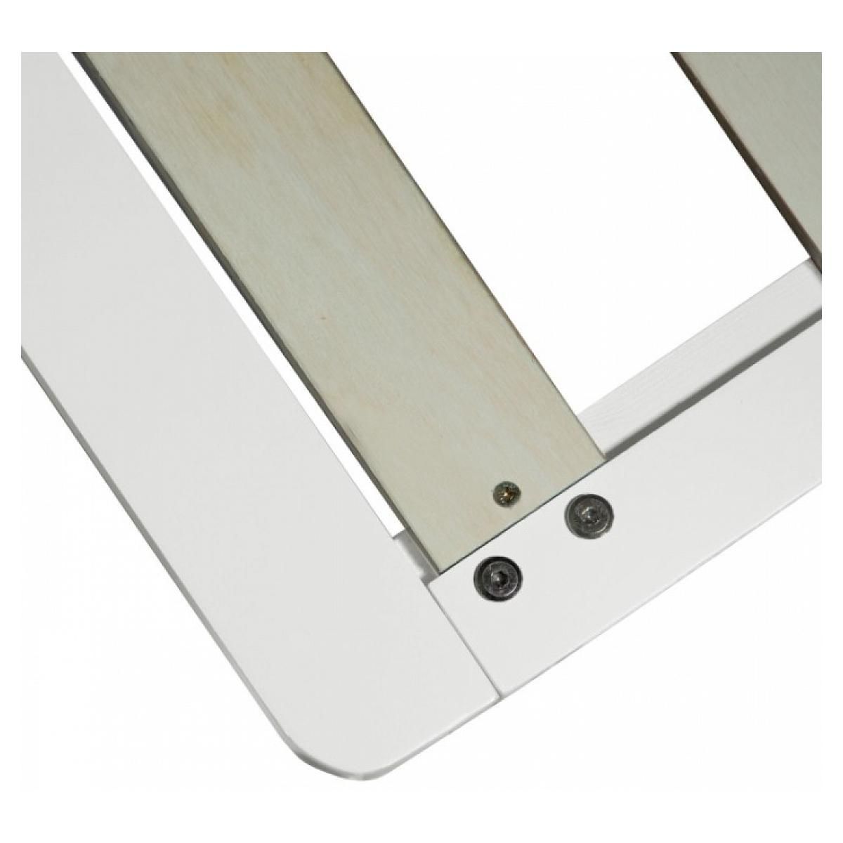 HomeStyle4U Lit palette bois 140x200cm blanc