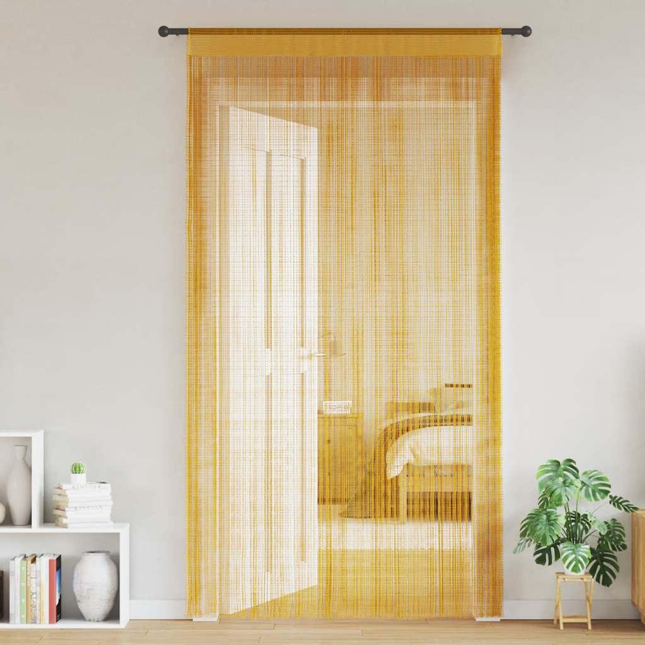 VIDAXL Rideaux a fils 2 pcs or 140x250 cm