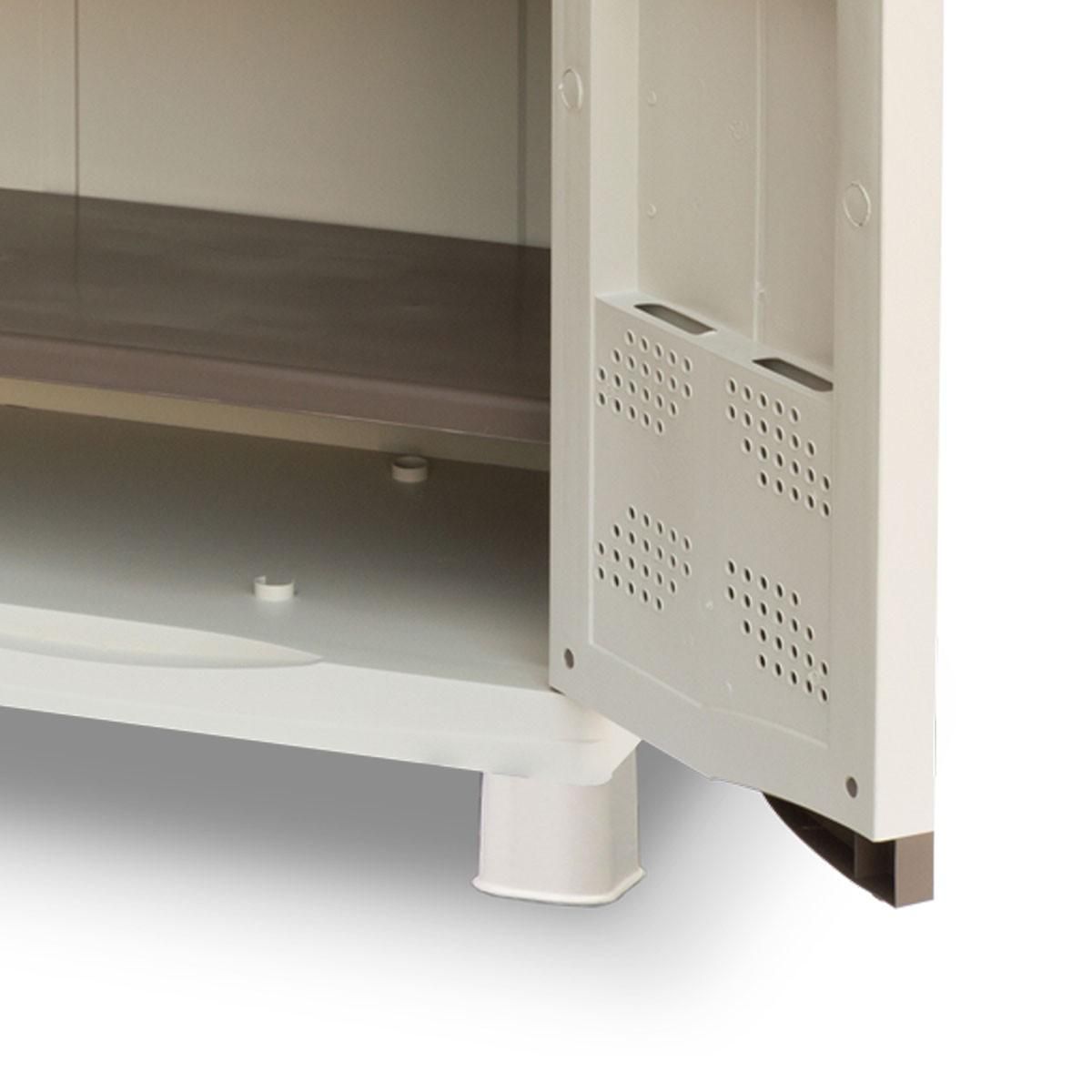 INTEC Armoire de rangement 2 portes 2 Etagères 70 x 47 x 97cm 4 pieds Charge 50kg max INTEC