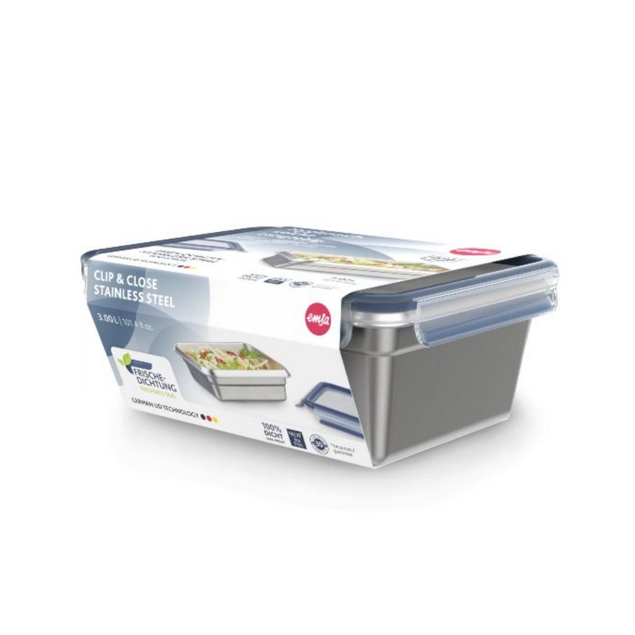Voir la diapositive 3 : EMSA Boîte alimentaire hermétique 3l inox - n1150700