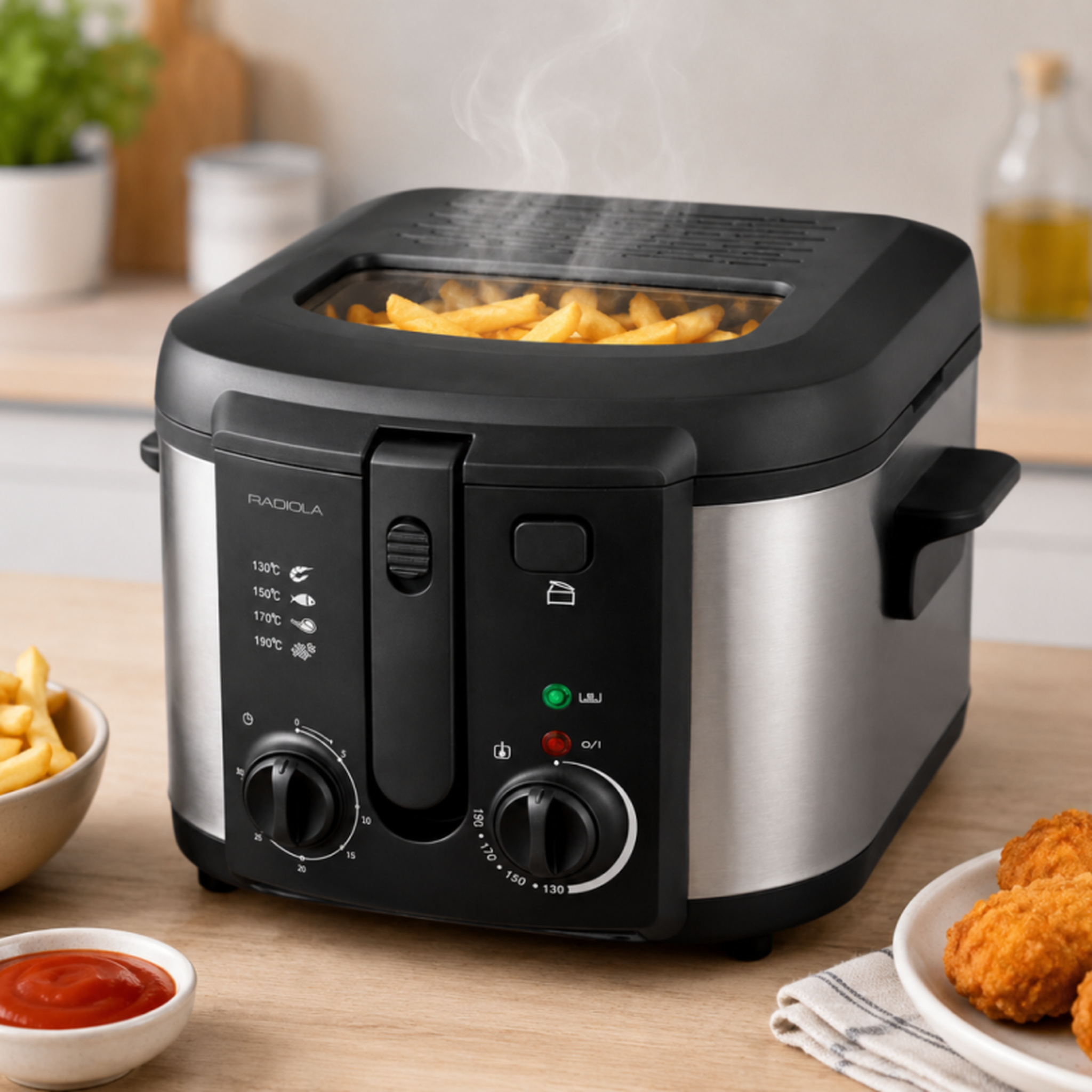 Voir la diapositive 2 : RADIOLA Radiola - Radf93bxf - Friteuse Familiale - 3 L - 1800 W - Thermostat Réglable