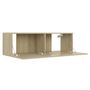 Voir la diapositive 5 : VIDAXL Meuble TV Chene sonoma 100x30x30 cm Bois d'ingenierie
