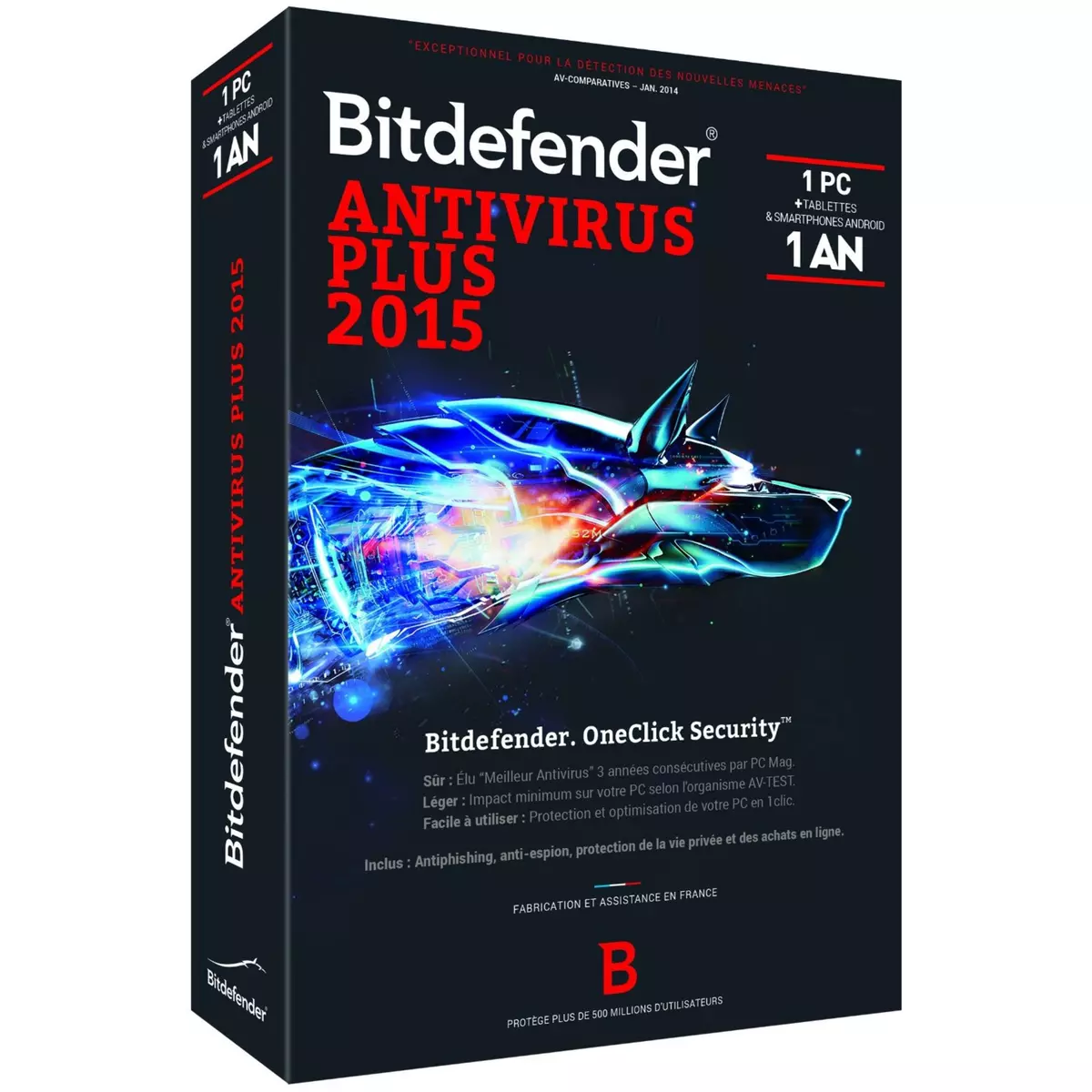 Bitdefender Antivirus Plus 2015 - 1 An/1 PC