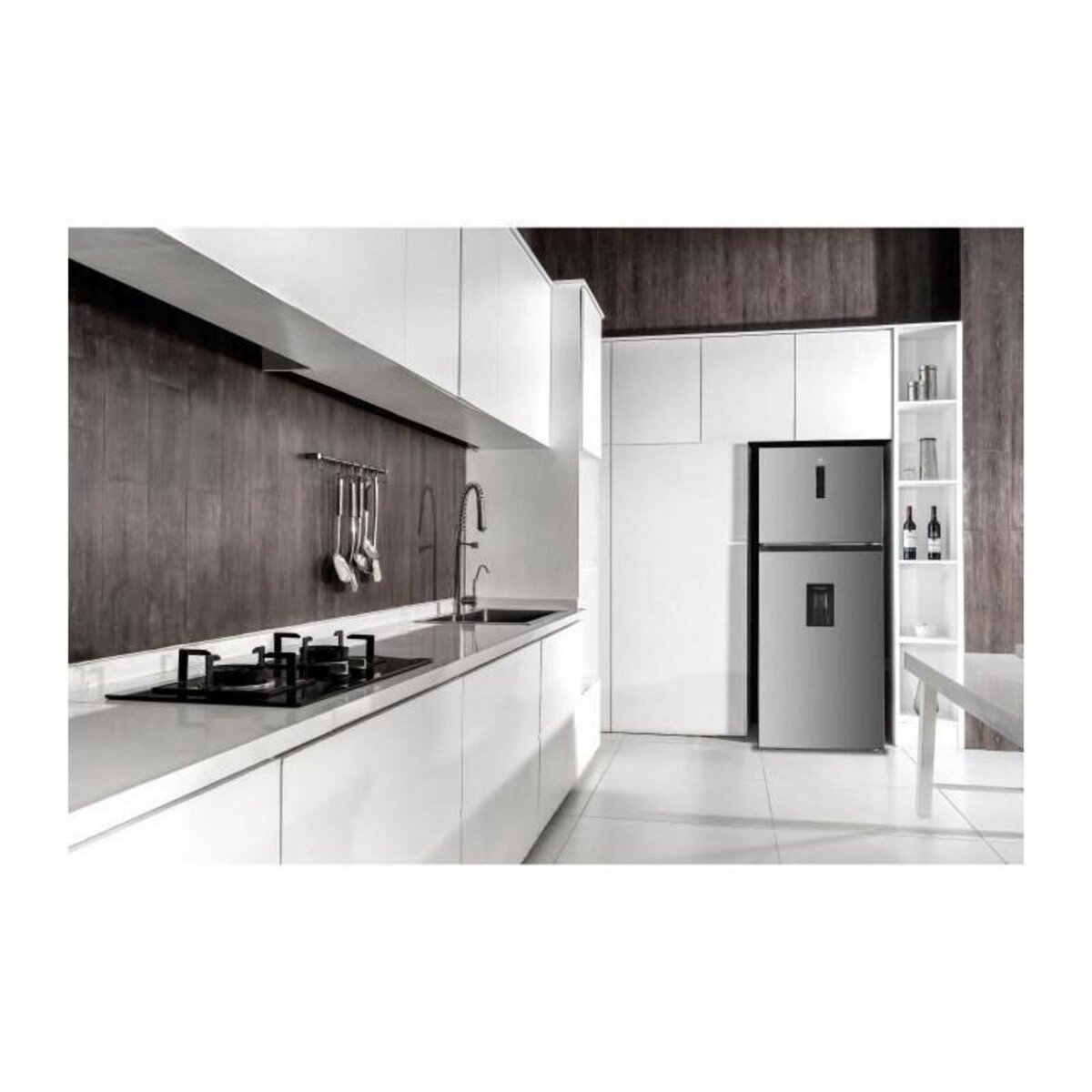 CONTINENTAL EDISON Réfrigérateur congélateur haut - CONTINENTAL EDISON - 413L - Total No Frost - inox - L70 cm x H 178 cm