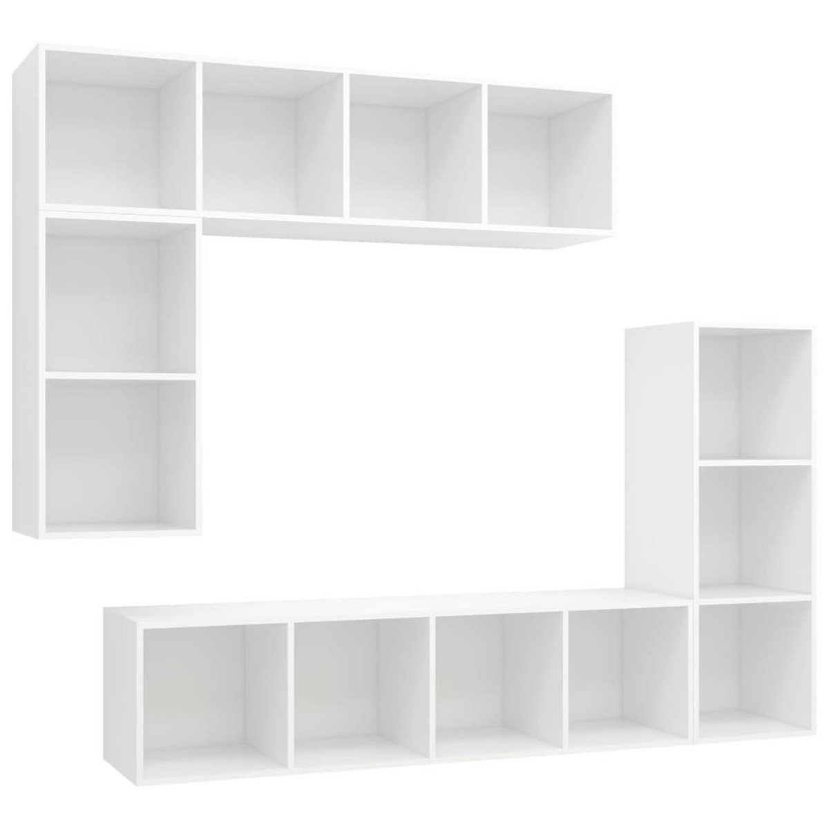 VIDAXL Ensemble de meubles TV 4 pcs Blanc Bois d'ingenierie