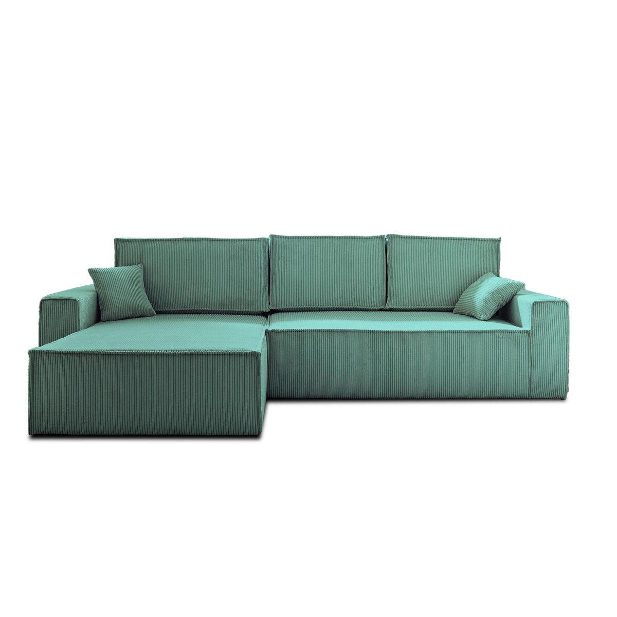 BEST MOBILIER Dellia - canapé d'angle réversible convertible - avec coffre - en velours côtelé - 4 places