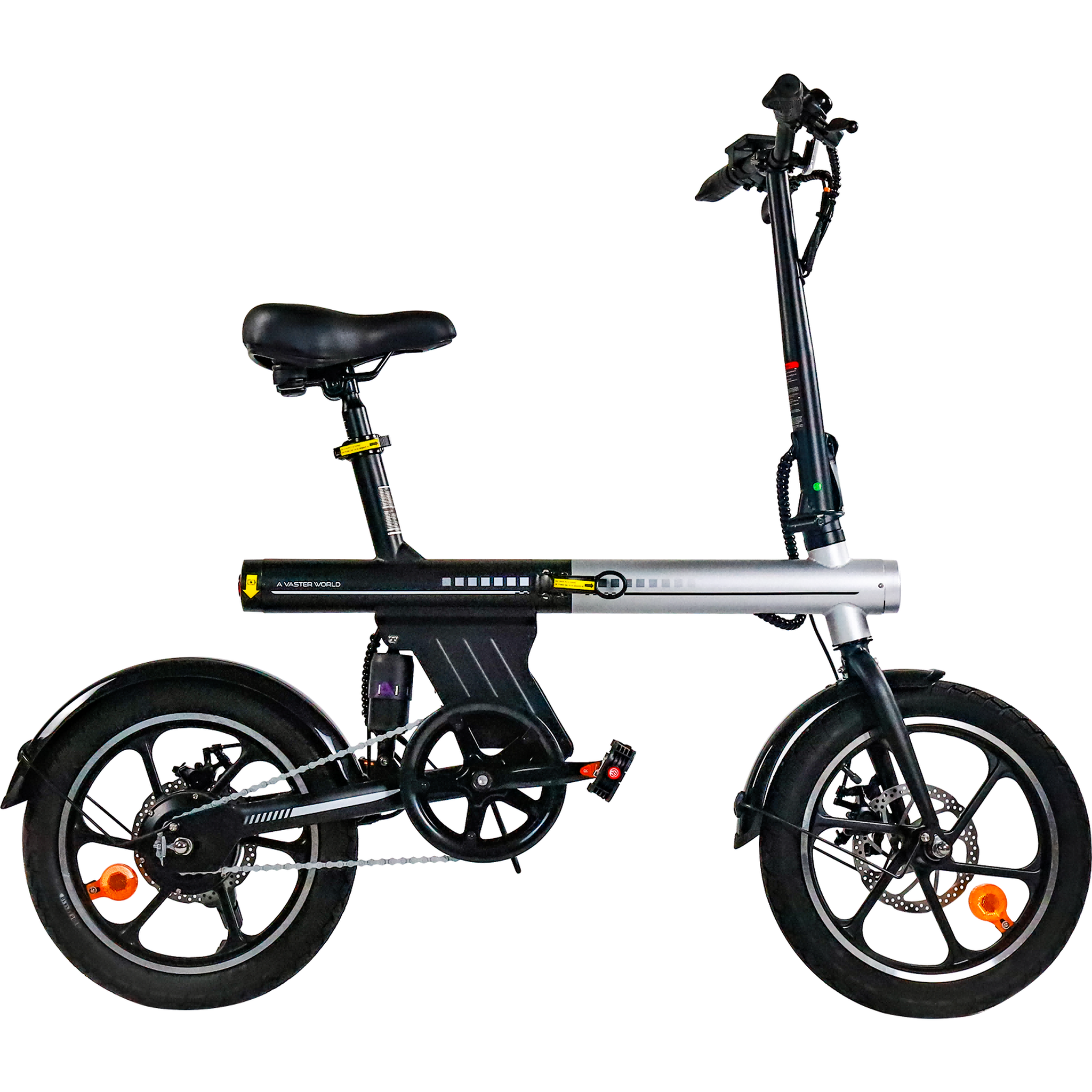 AVDL Vélo électrique pliable avdl a11, 16 pouces, batterie longue autonomie 460 wh, gris