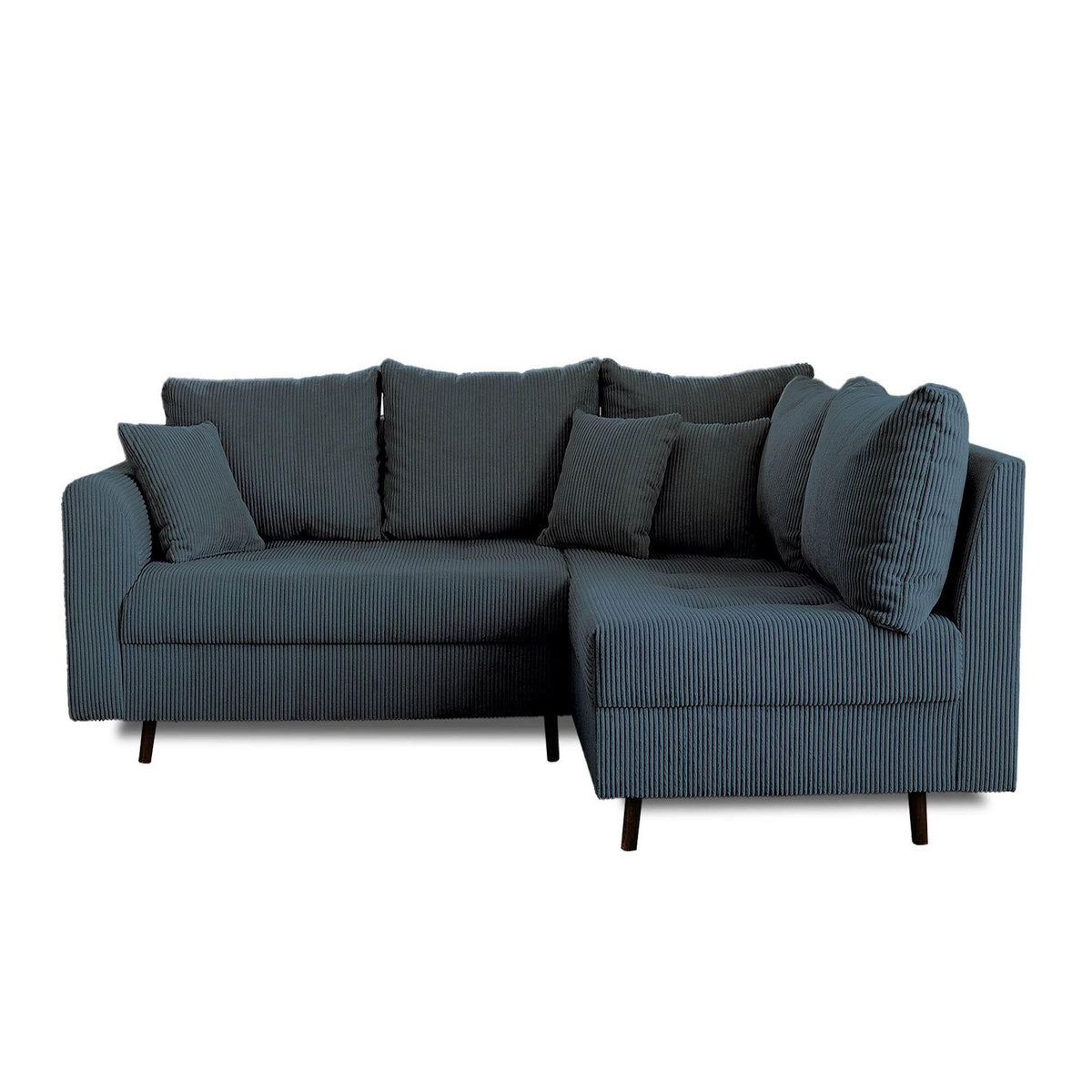 LISA DESIGN Rune - canapé d'angle droit - 4 places - avec pouf d'appoint - en velours côtelé