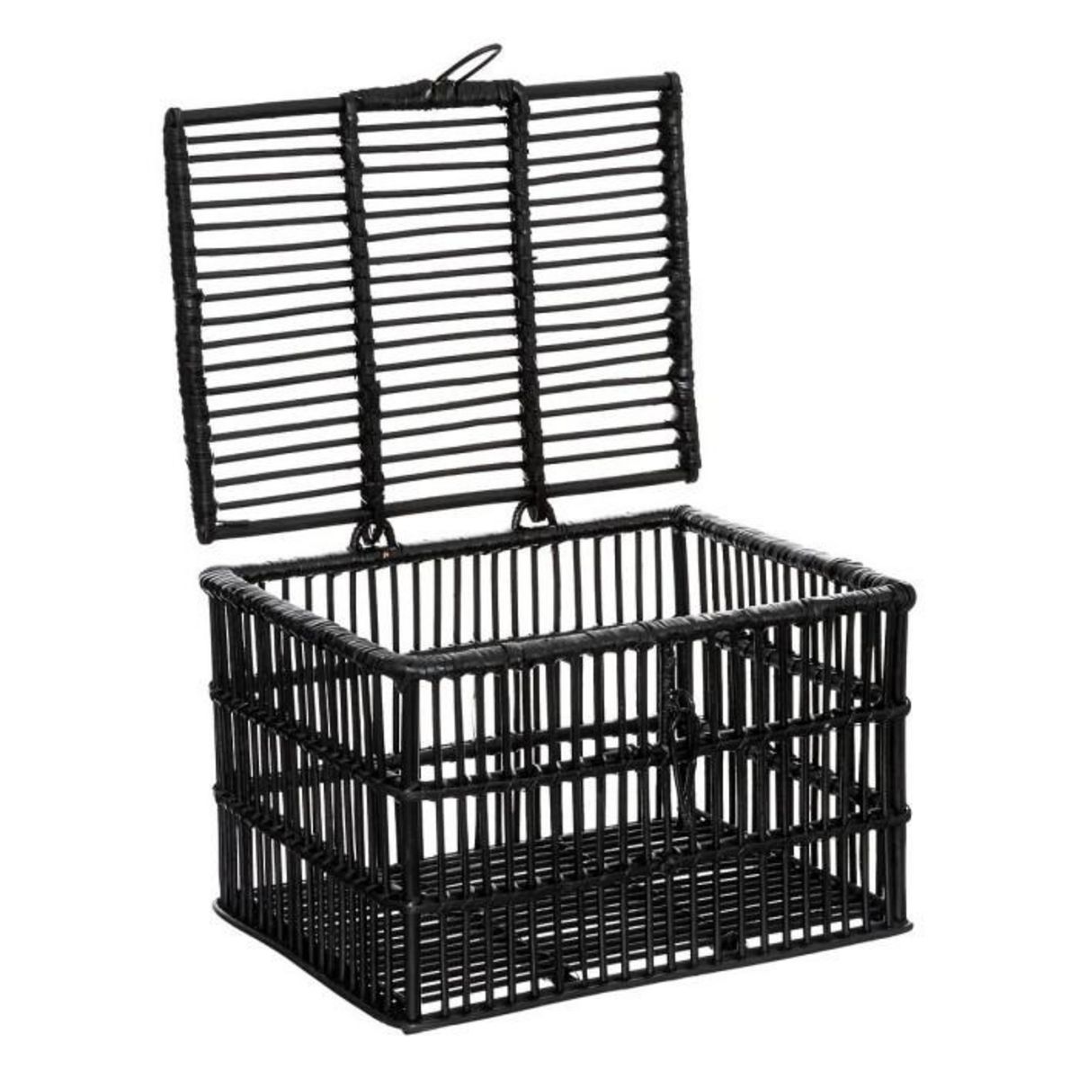 ATMOSPHERA Lot de 3 Males en Rotin  Lumhiv  45cm Noir