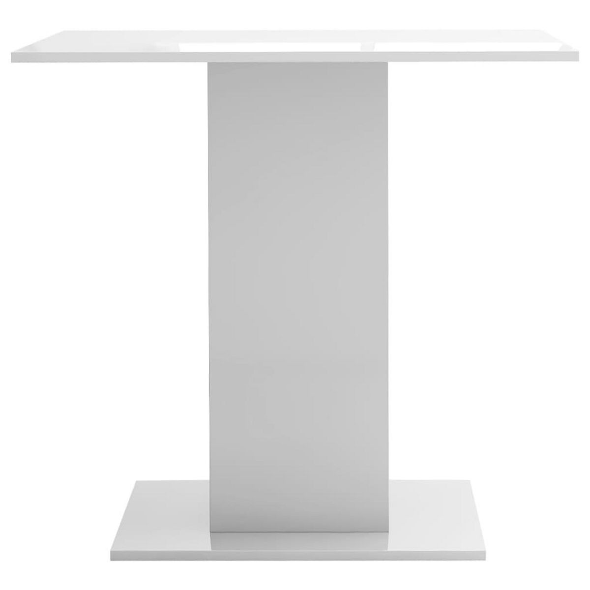 VIDAXL Table a manger blanc brillant 80x80x75 cm bois d'ingenierie