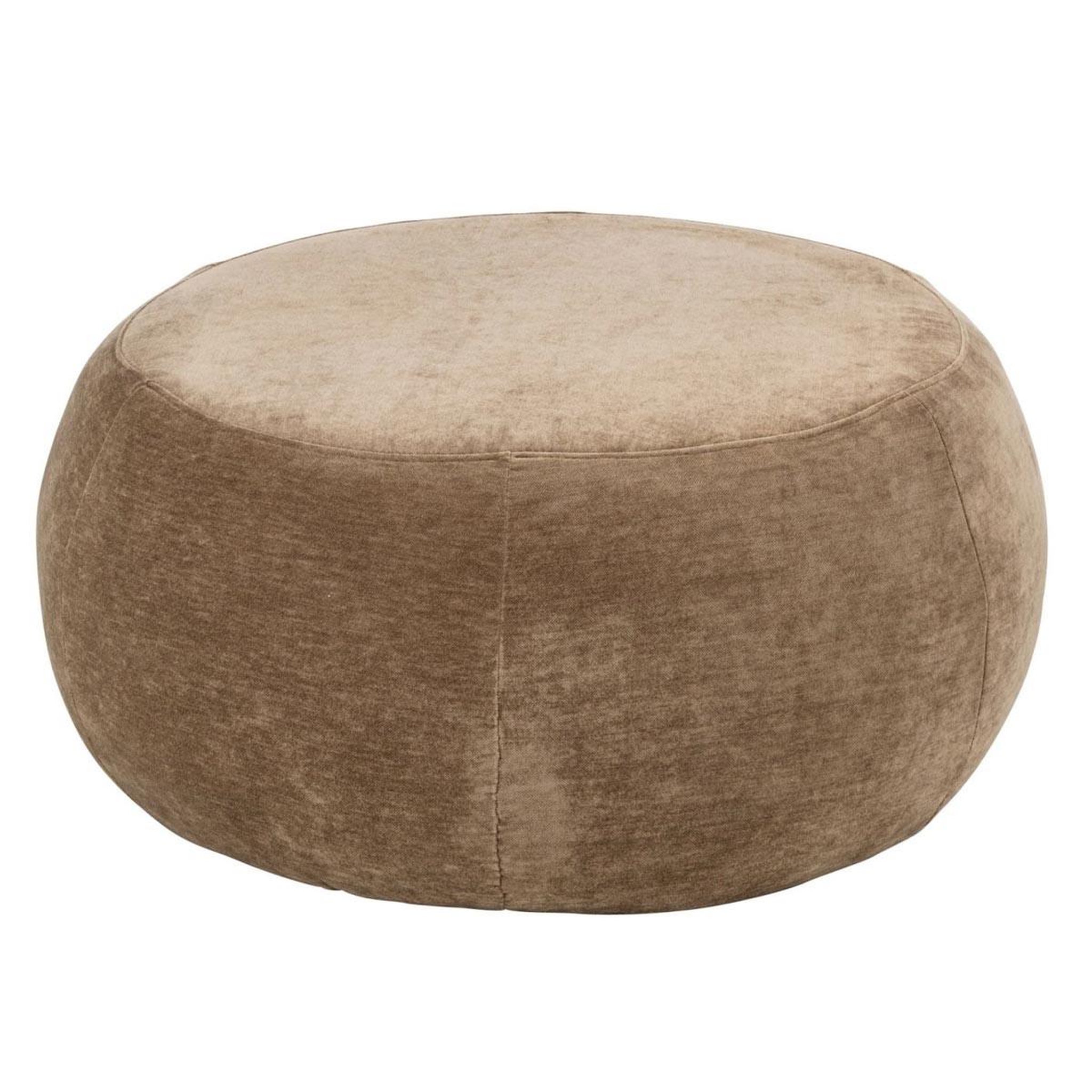 J-LINE Pouf rond en tissu  macaron  79cm taupe