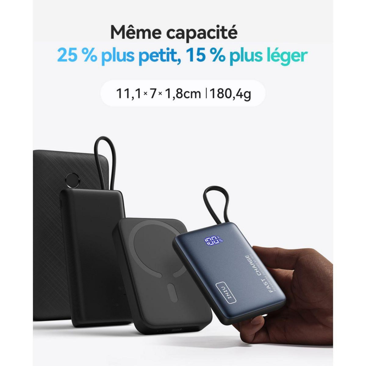 INIU Batterie externe 10 000 mAh Pocket Power