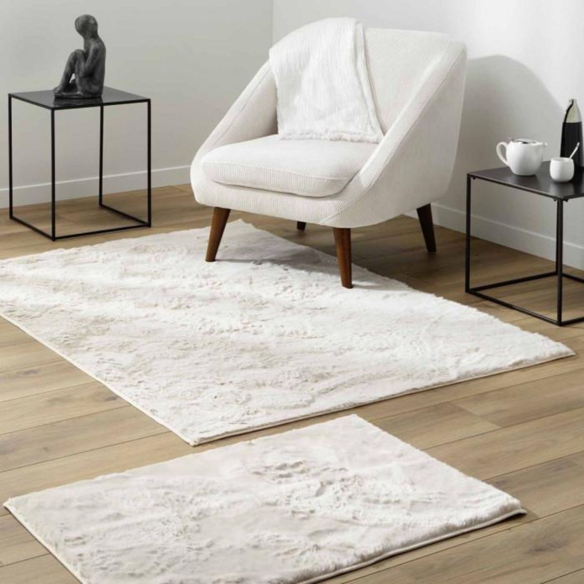 Paris Prix Tapis Imitation Fourrure  Feline  120x170cm Naturel