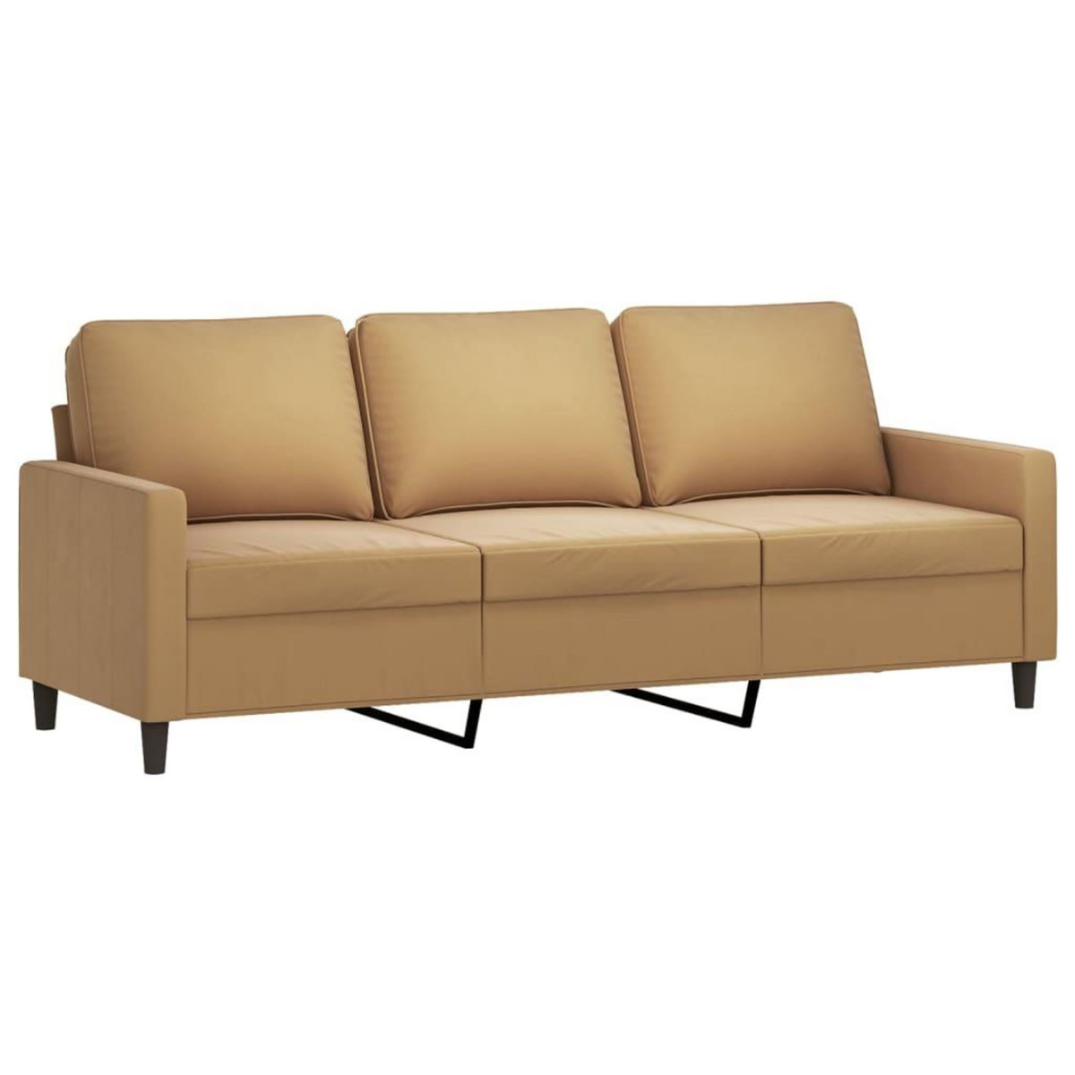 VIDAXL Ensemble de canapes 3 pcs avec coussins marron velours