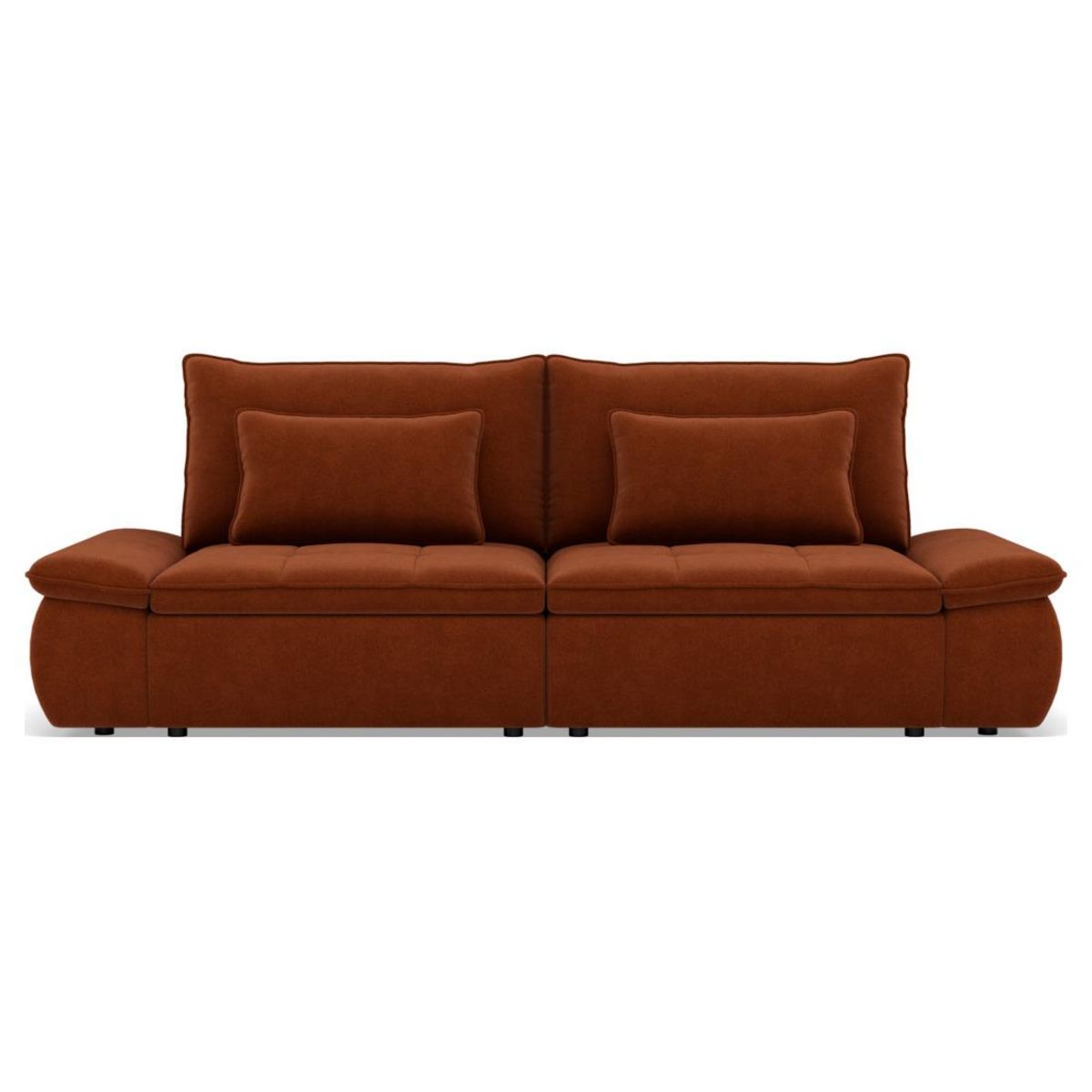 LISA DESIGN Elvona - canapé droit 3 places convertible avec coffre en tissu texturé