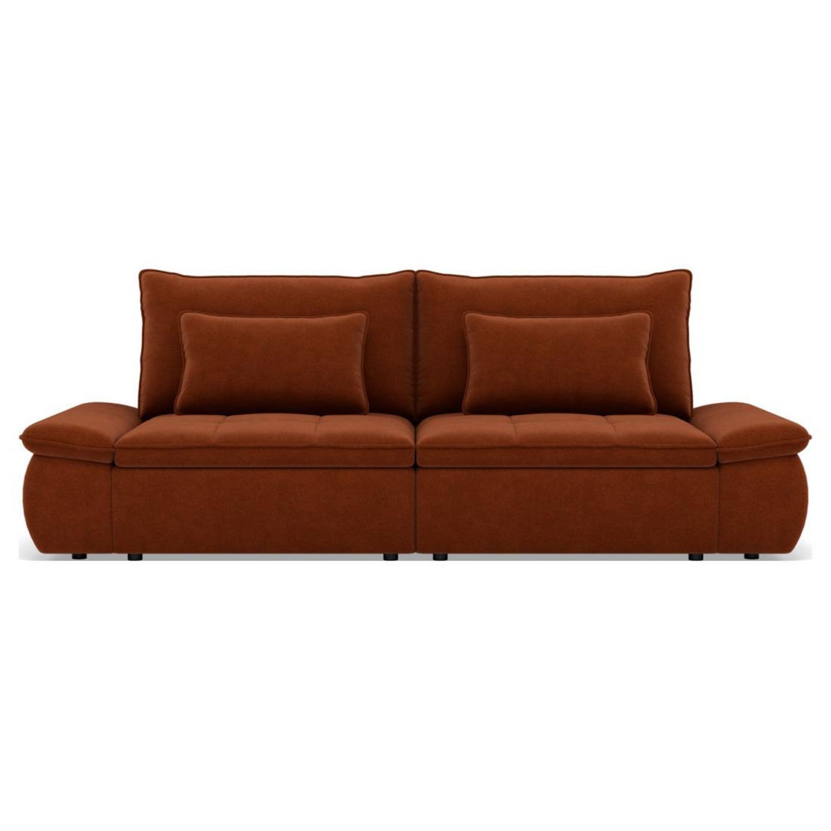 LISA DESIGN Elvona - canapé droit 3 places convertible avec coffre en tissu texturé