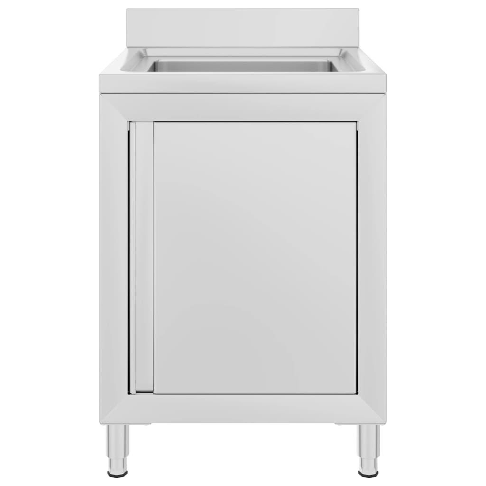 Voir la diapositive 2 : VIDAXL Evier de cuisine commercial 60x60x96 cm Acier inoxydable