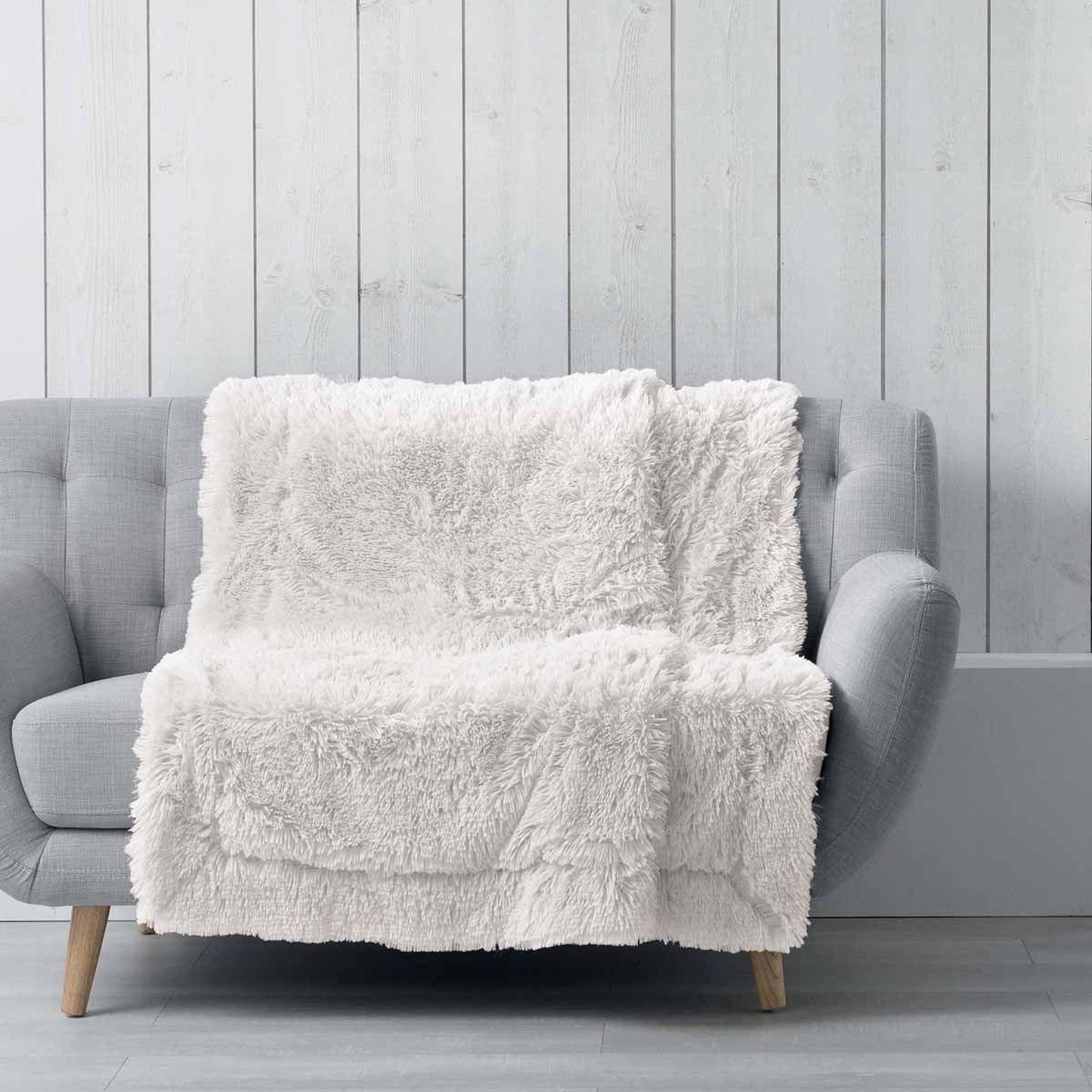 Douceur d'Intérieur Plaid imitation fourrure uni  marilou  125x150cm naturel