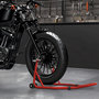 Voir la diapositive 2 : HOMCOM Béquille d'atelier moto avant leve moto support pour moto avec bras oscillant en U et en L, support universel de levage pour atelier en acier rouge