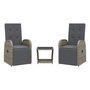 Voir la diapositive 2 : VIDAXL Ensemble a manger de jardin 3 pcs coussins gris resine tressee