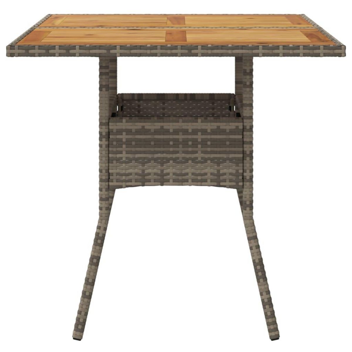 VIDAXL Table de jardin et dessus en bois d'acacia gris resine tressee