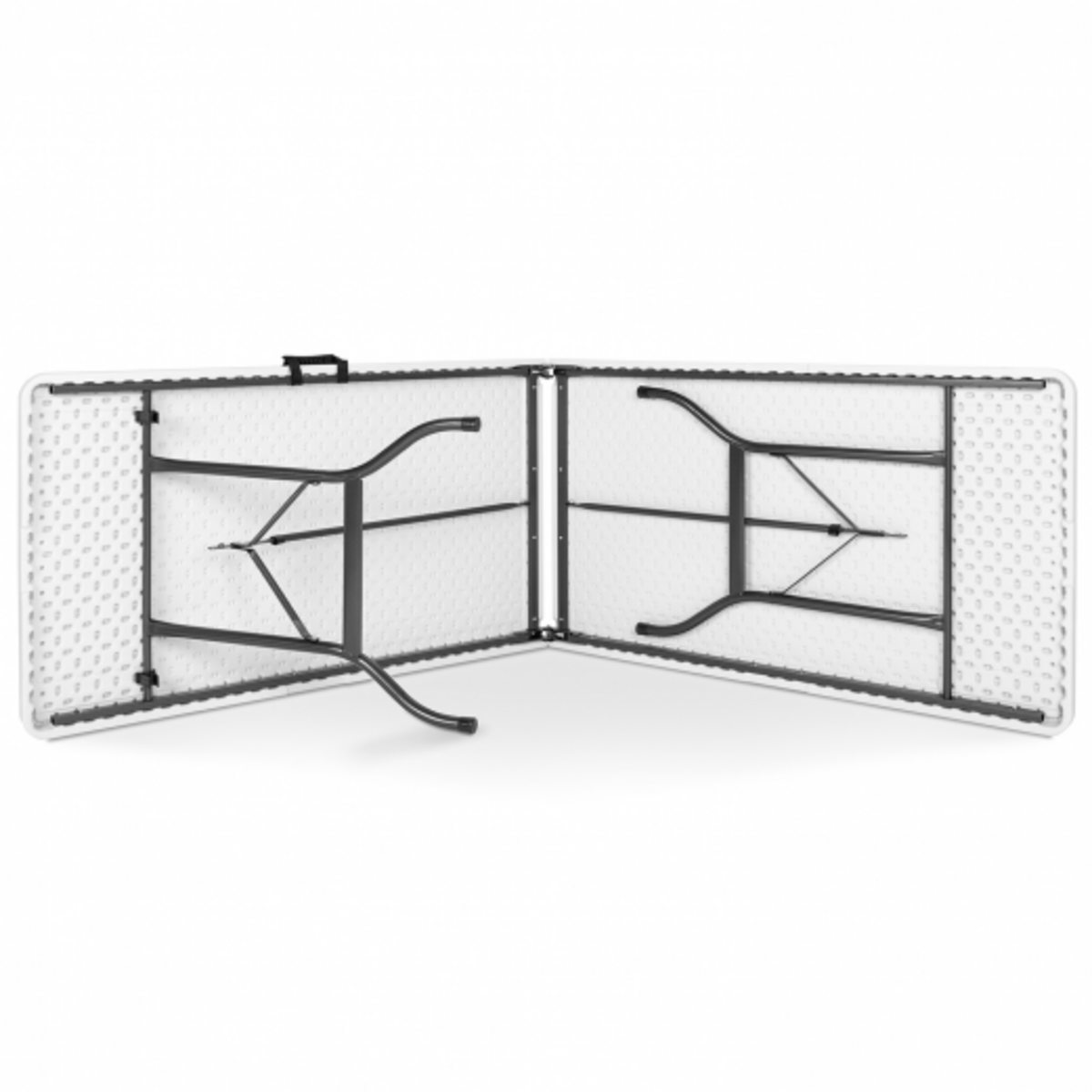 ID MARKET Table pliante d'appoint portable 180 CM et 2 bancs pliables pour camping ou réception