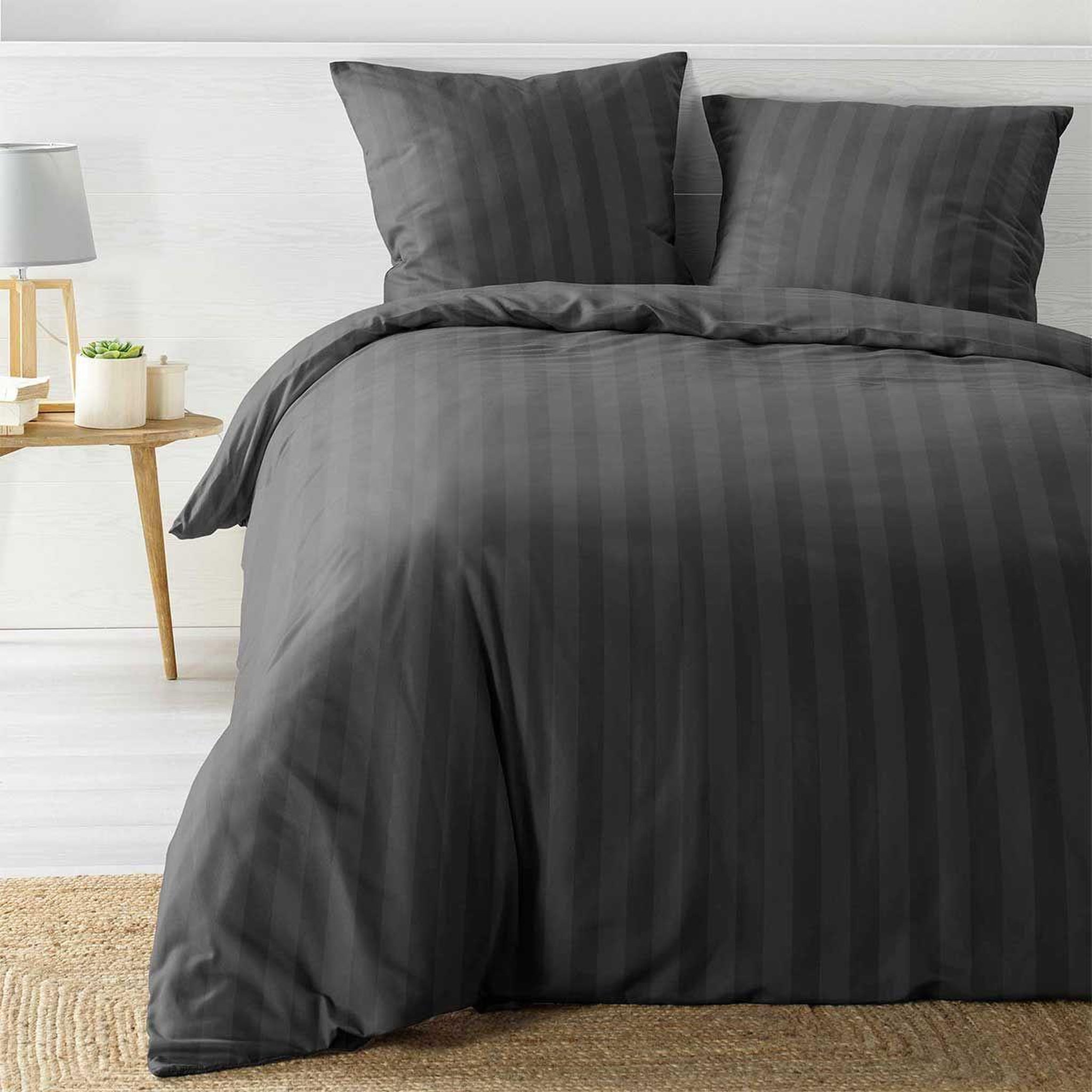 Douceur d'Intérieur Parure de lit 3 pièces  cleo  240x220cm anthracite
