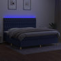Voir la diapositive 4 : VIDAXL Sommier a lattes de lit et matelas et LED Bleu 200x200 cm Tissu