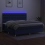 Voir la diapositive 4 : VIDAXL Sommier a lattes de lit et matelas et LED Bleu 200x200 cm Tissu