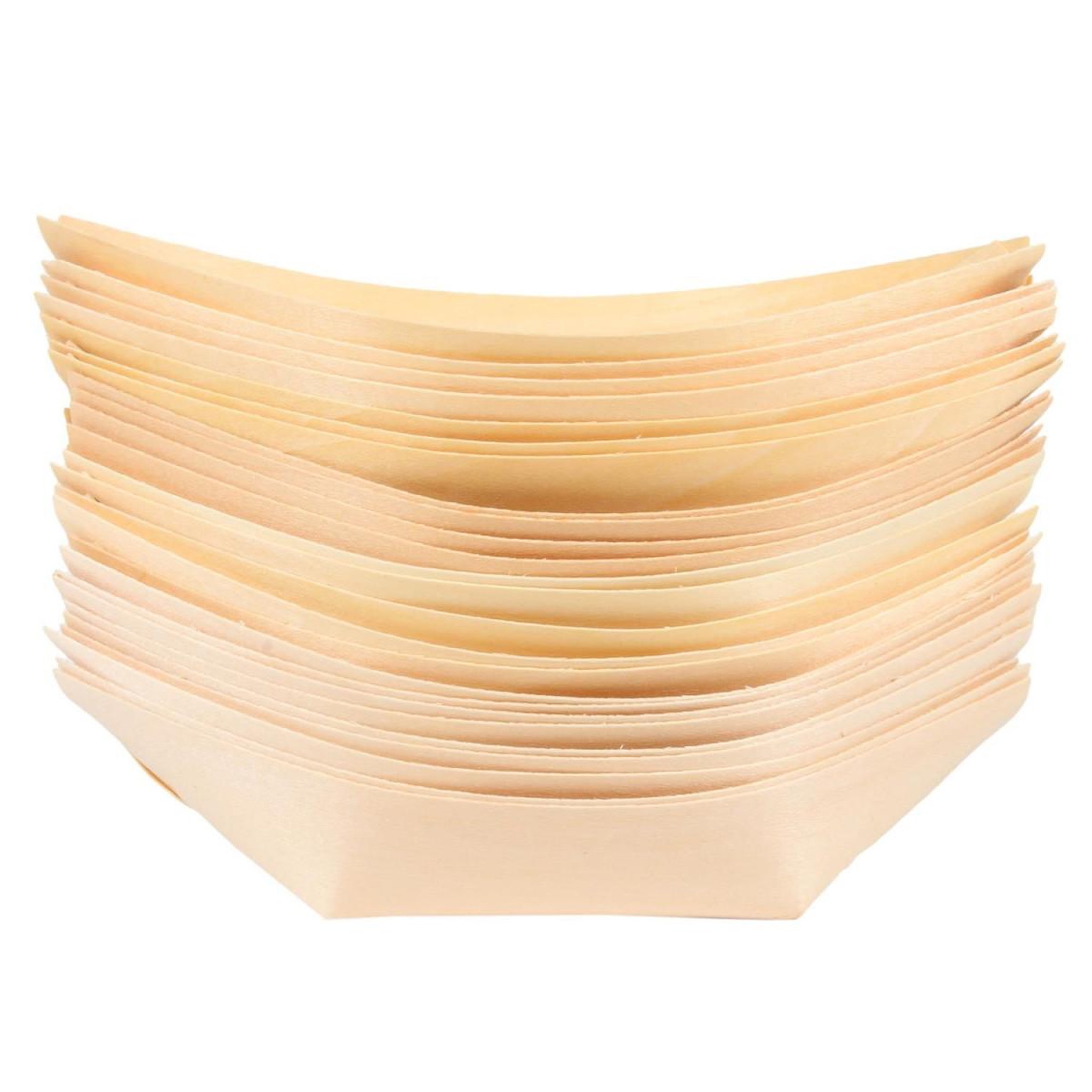COOK CONCEPT Lot de 24 Barquettes Carton  Bateau  13cm Naturel