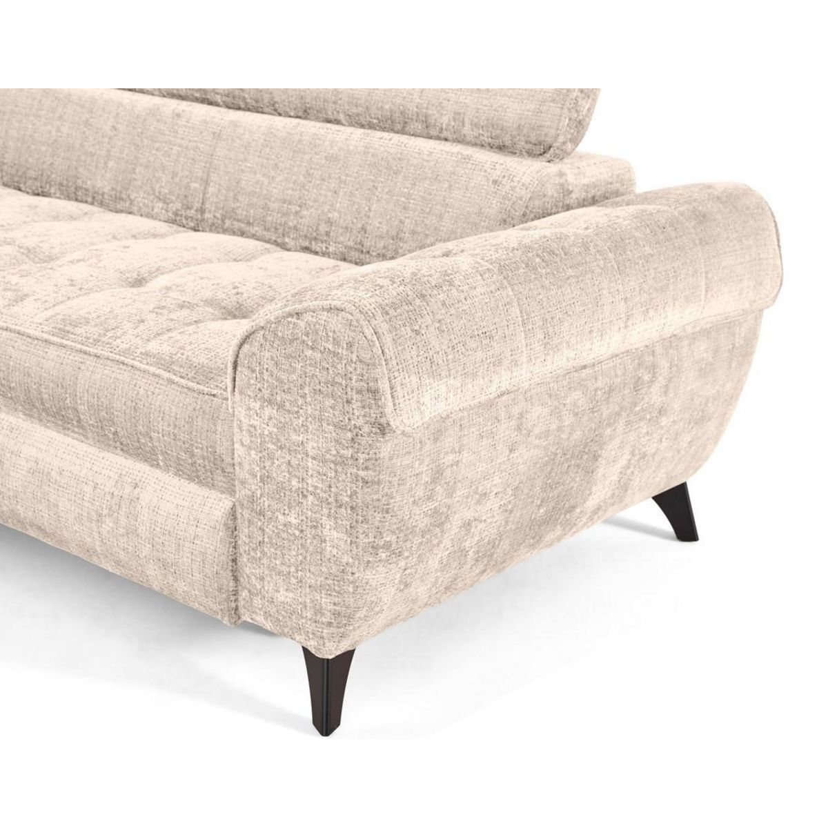 LISA DESIGN Marlo - canapé d'angle gauche 5 places convertible avec coffre et têtières en velours texturé