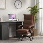 Voir la diapositive 4 : VINSETTO Fauteuil de bureau massant chauffant inclinable réglable repose-pieds rétractable microfibre marron