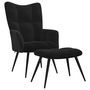 Voir la diapositive 2 : VIDAXL Chaise de relaxation avec tabouret Noir Velours