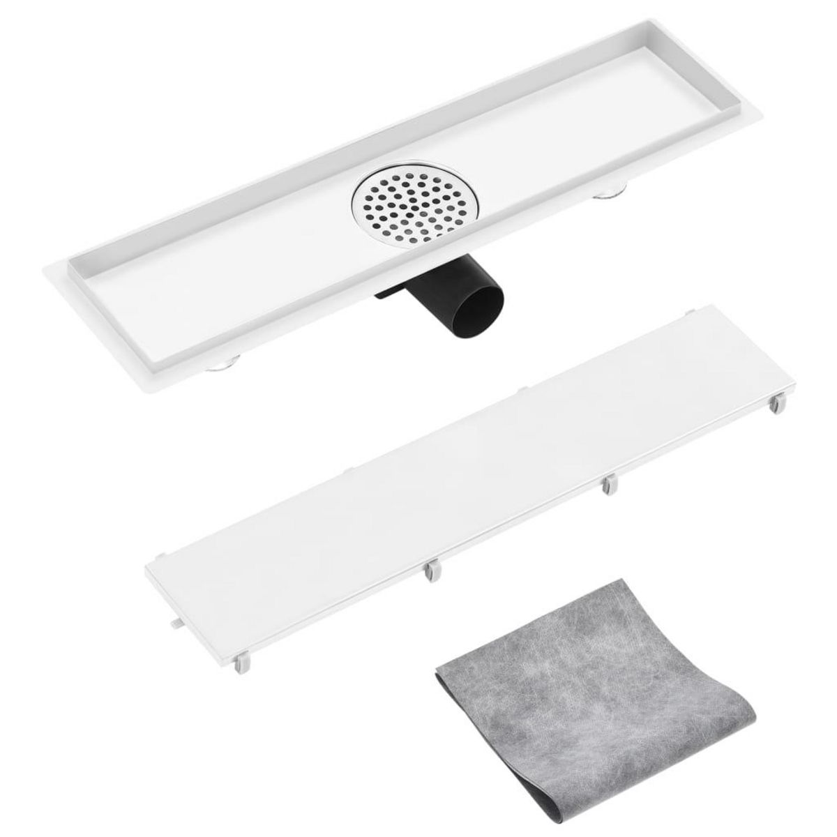 VIDAXL Drain de douche avec couvercle 2 en 1 53x14 cm Acier inoxydable