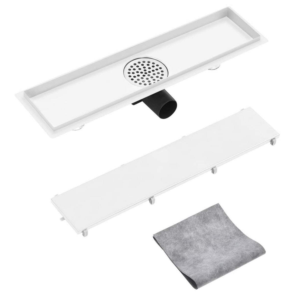 VIDAXL Drain de douche avec couvercle 2 en 1 53x14 cm Acier inoxydable