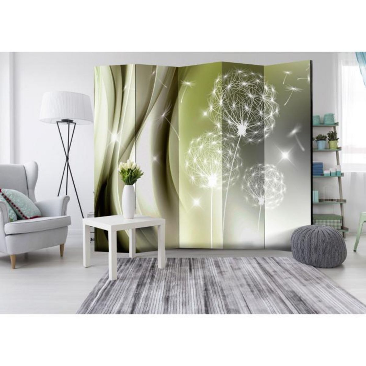 Paris Prix Paravent 5 Volets  Green Gentleness  172x225cm