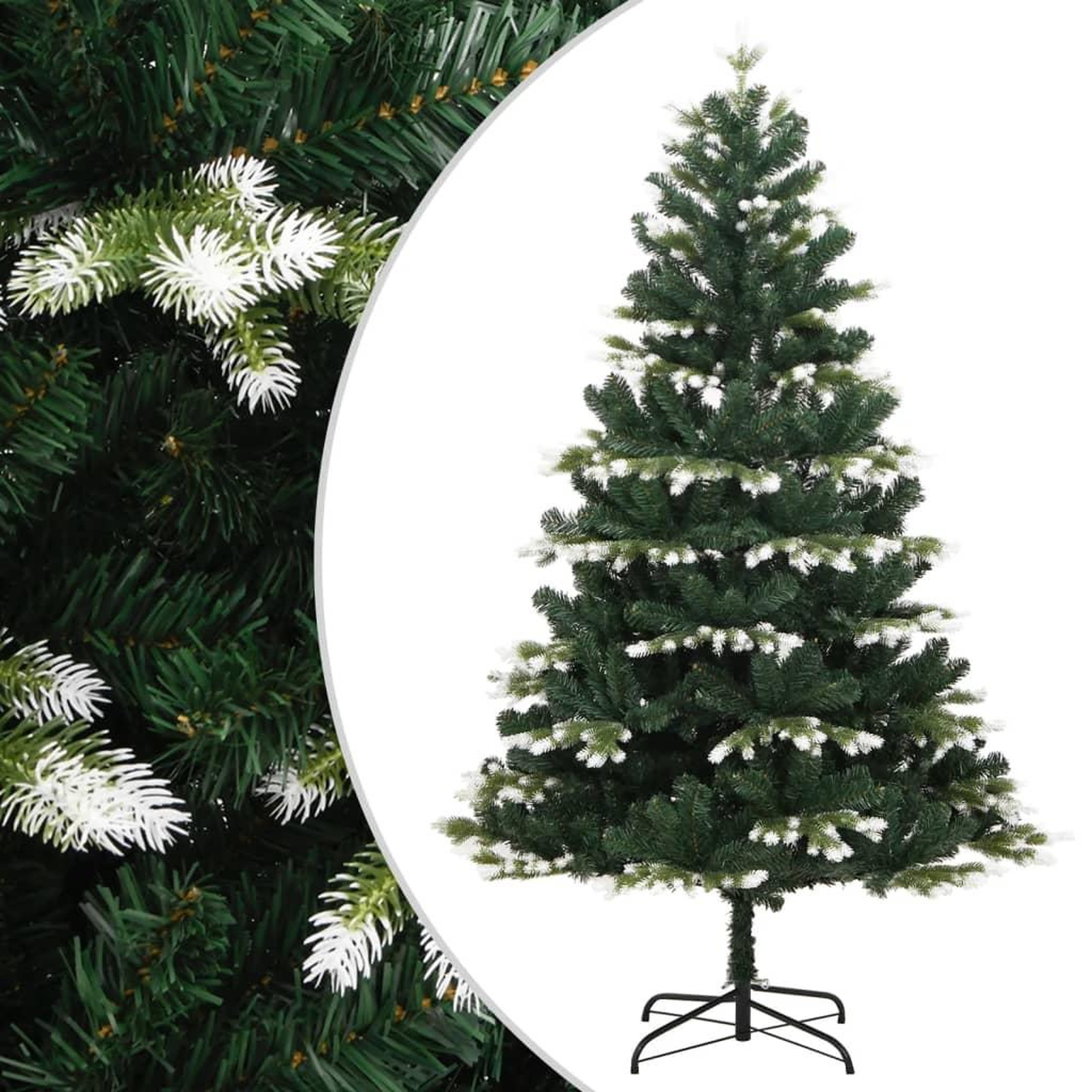 VIDAXL Sapin de Noël artificiel a charnieres avec neige floquee 210 cm