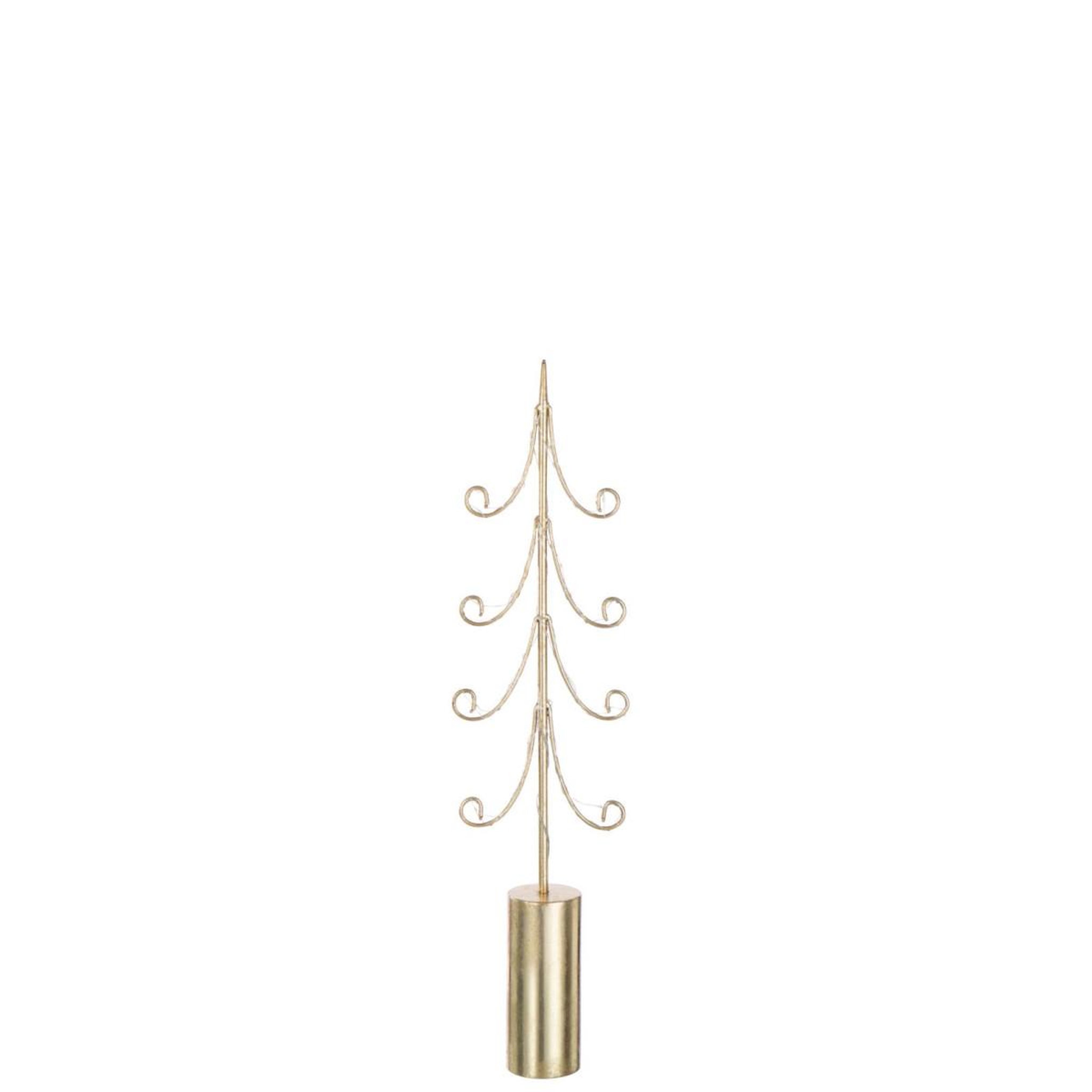 Voir la diapositive 2 : J-LINE Sapin à led en métal  cylindre  59cm doré