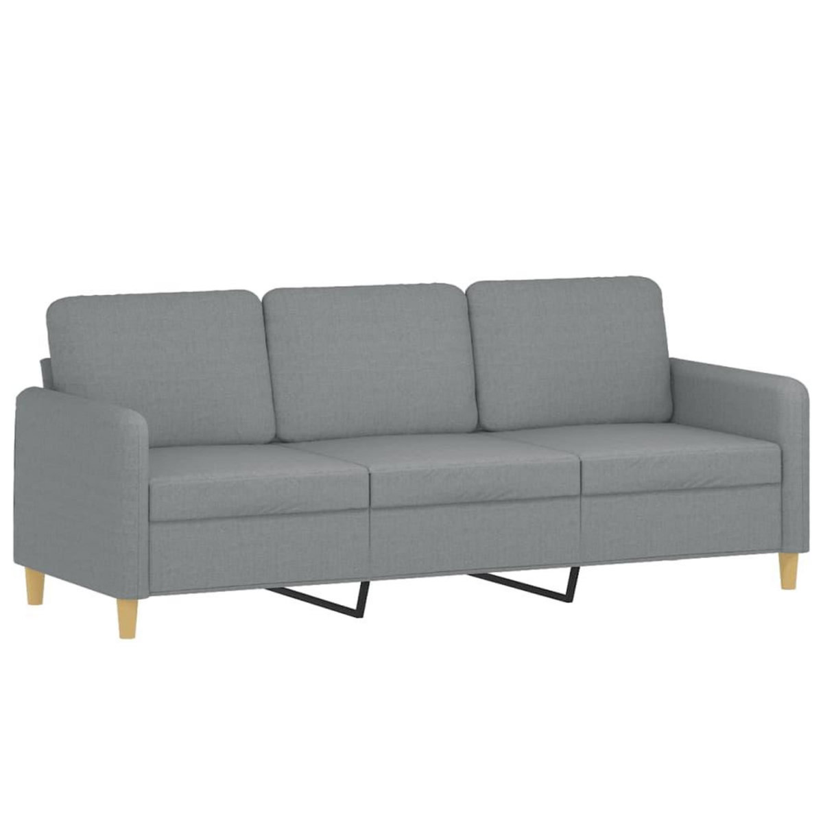 VIDAXL Ensemble de canapes 3 pcs coussins gris clair tissu