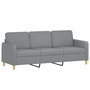 Voir la diapositive 4 : VIDAXL Ensemble de canapes 3 pcs coussins gris clair tissu