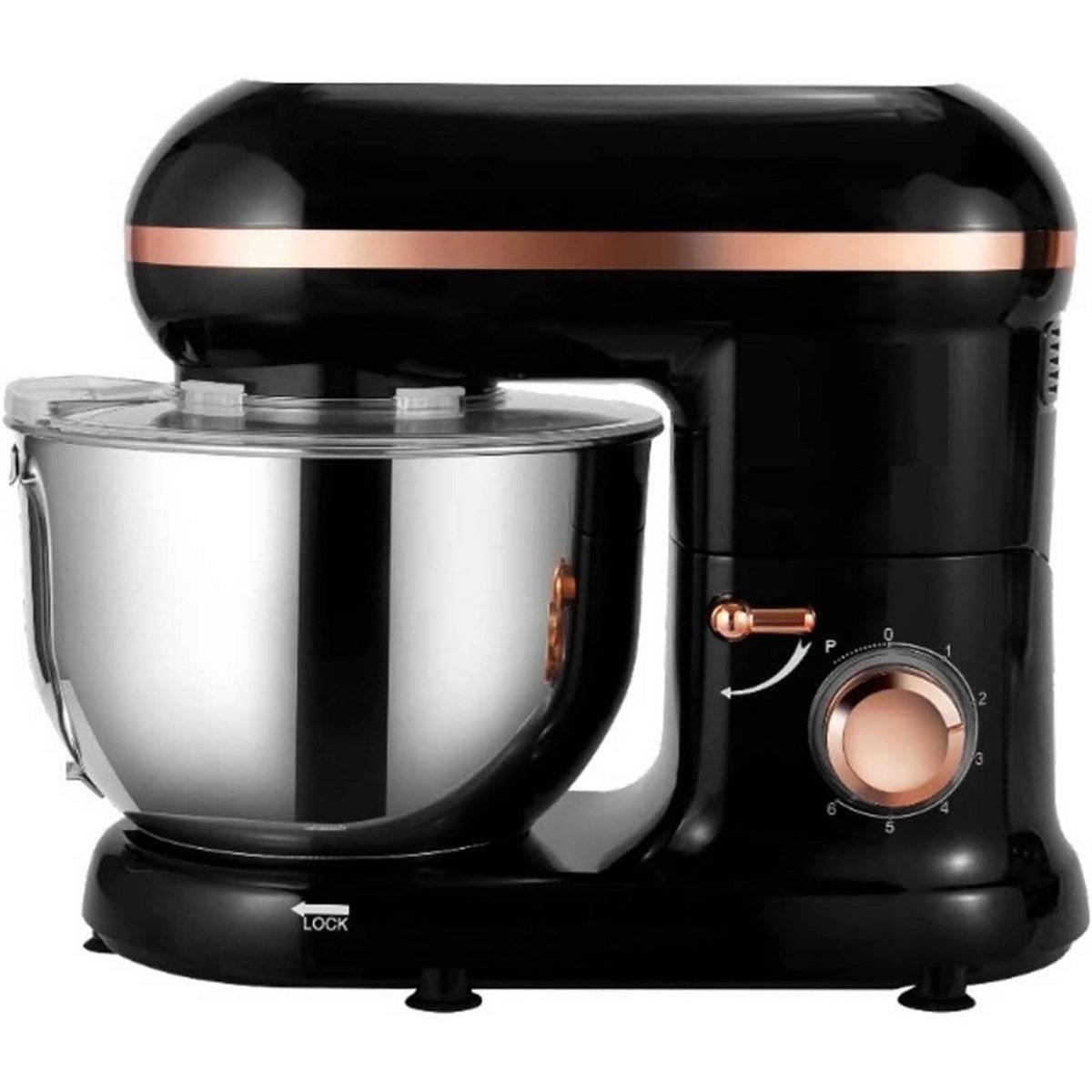 Kitchen move Robot pâtissier multifonctions 5.5l 1500w noir/rose gold - bat-1519 gold